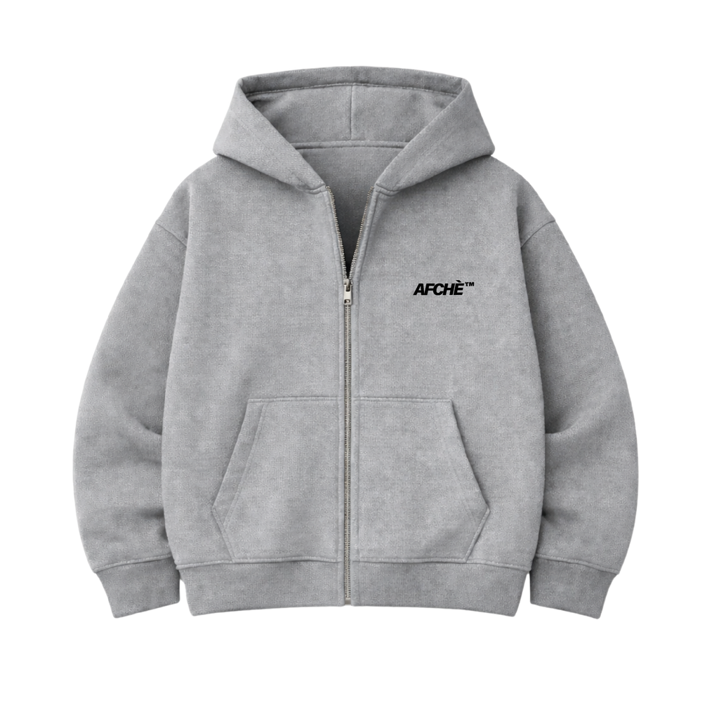 Grey Zip Hoodie