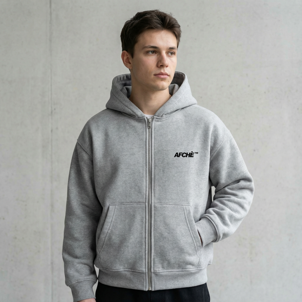 Grey Zip Hoodie