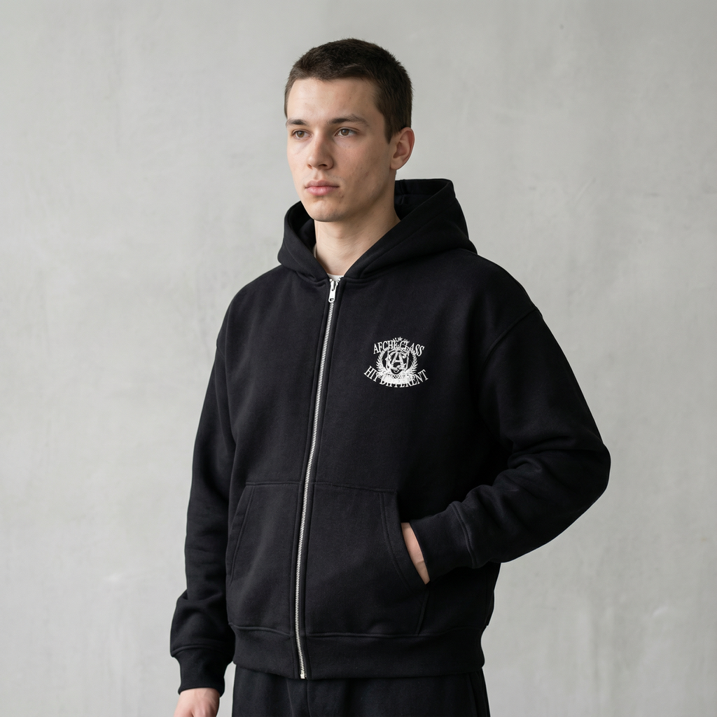 Black Zip Hoodie