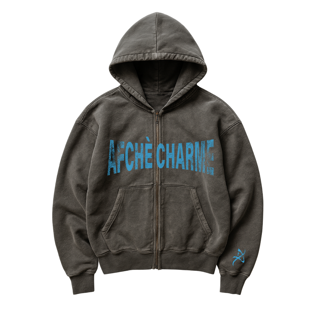 Dark Grey & Blue Hoodie