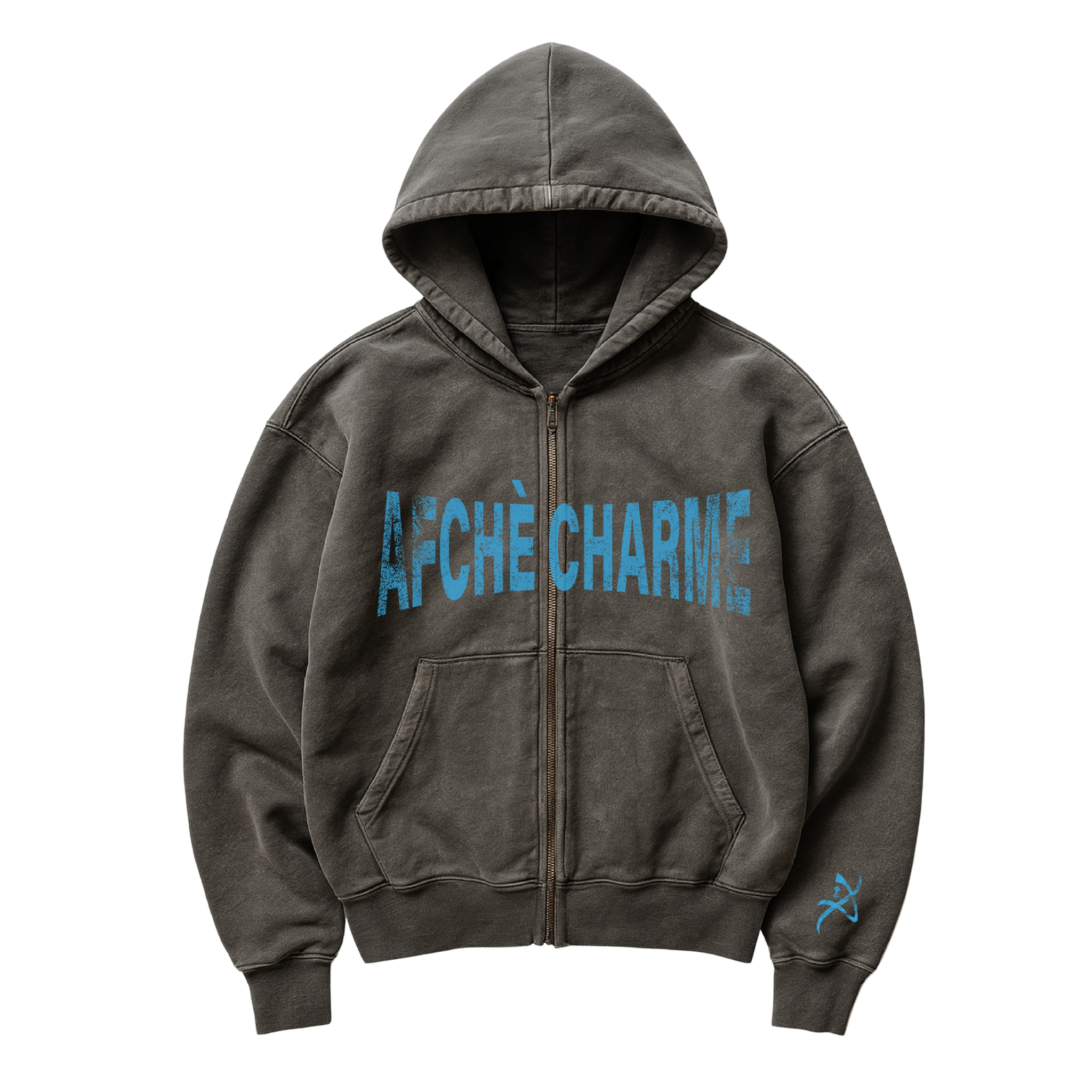 Dark Grey & Blue Hoodie